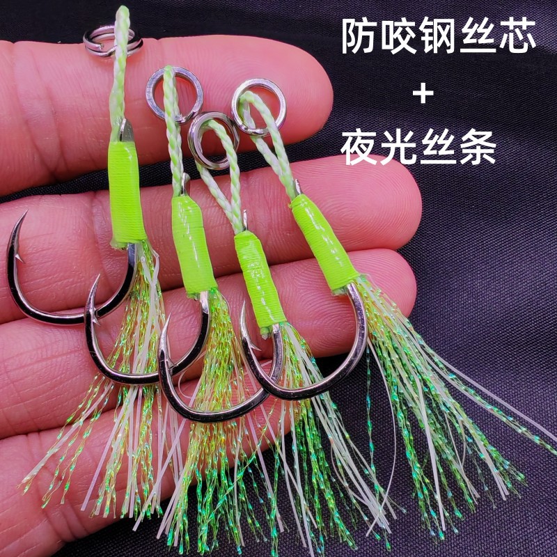 包芯钢丝线防咬线铁板钩单钩银色图片