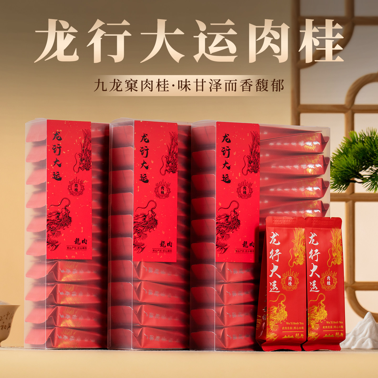 武夷山岩茶大红袍茶叶正岩肉桂茶龙行大运500g高端品质好茶浓香