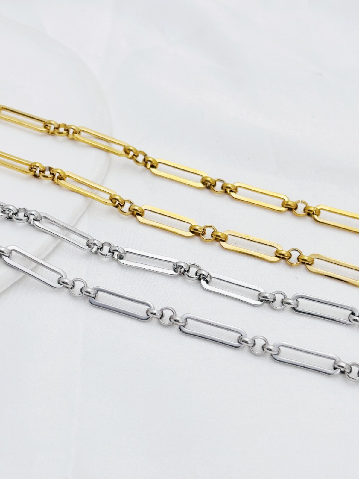 NEW STAINLESS STEEL LONG SMALL HOOP CHAIN FASHION HANDMADE CHAIN DIY NECKLACE BRACELET HIPSTER JEWELRY GEOMETRIC TITANIUM STEEL CHAIN