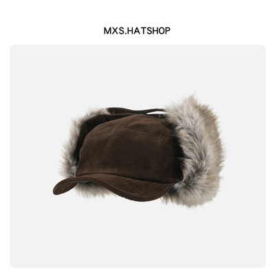 韩系复古毛绒护耳鸭舌帽