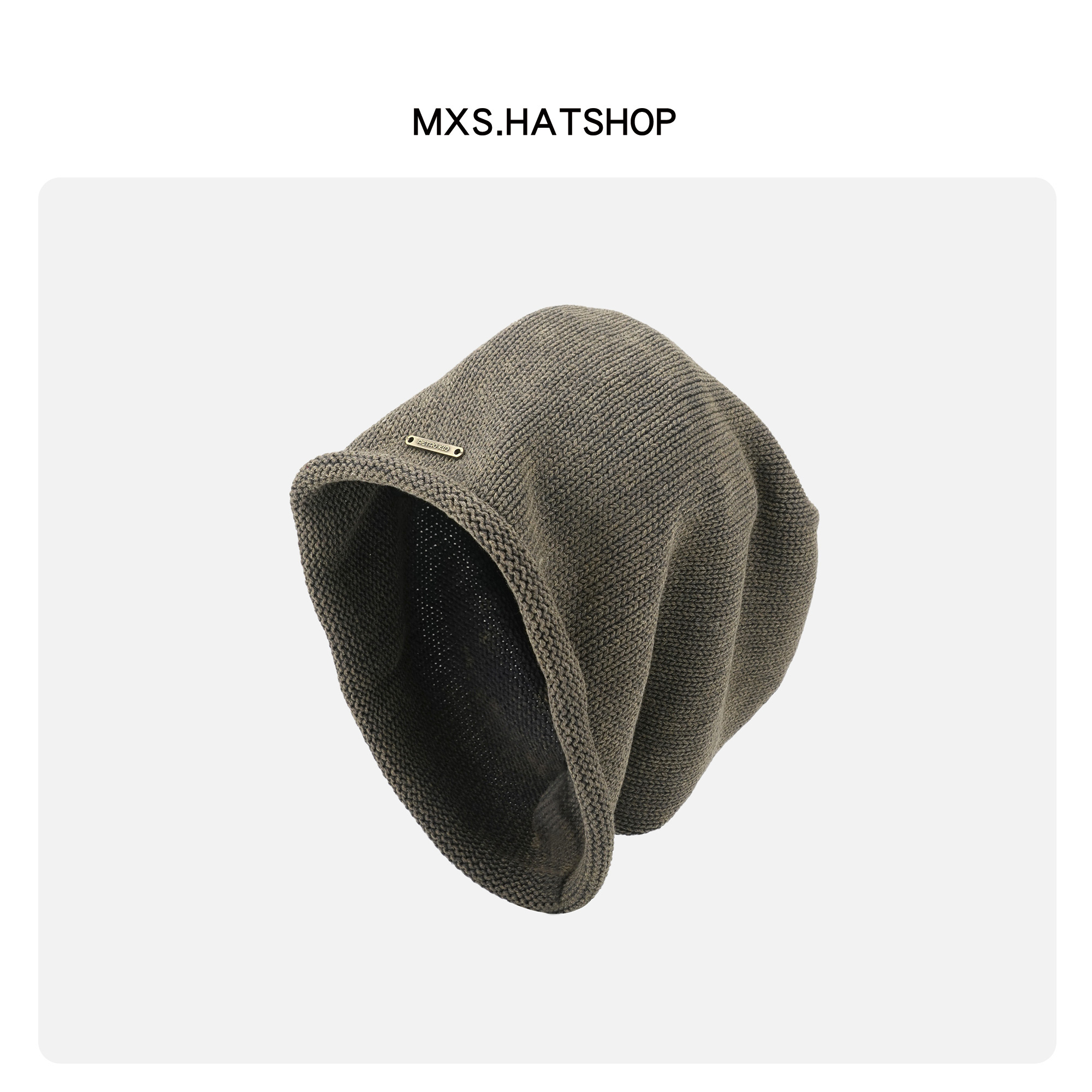 复古废土风秋冬针织堆堆帽