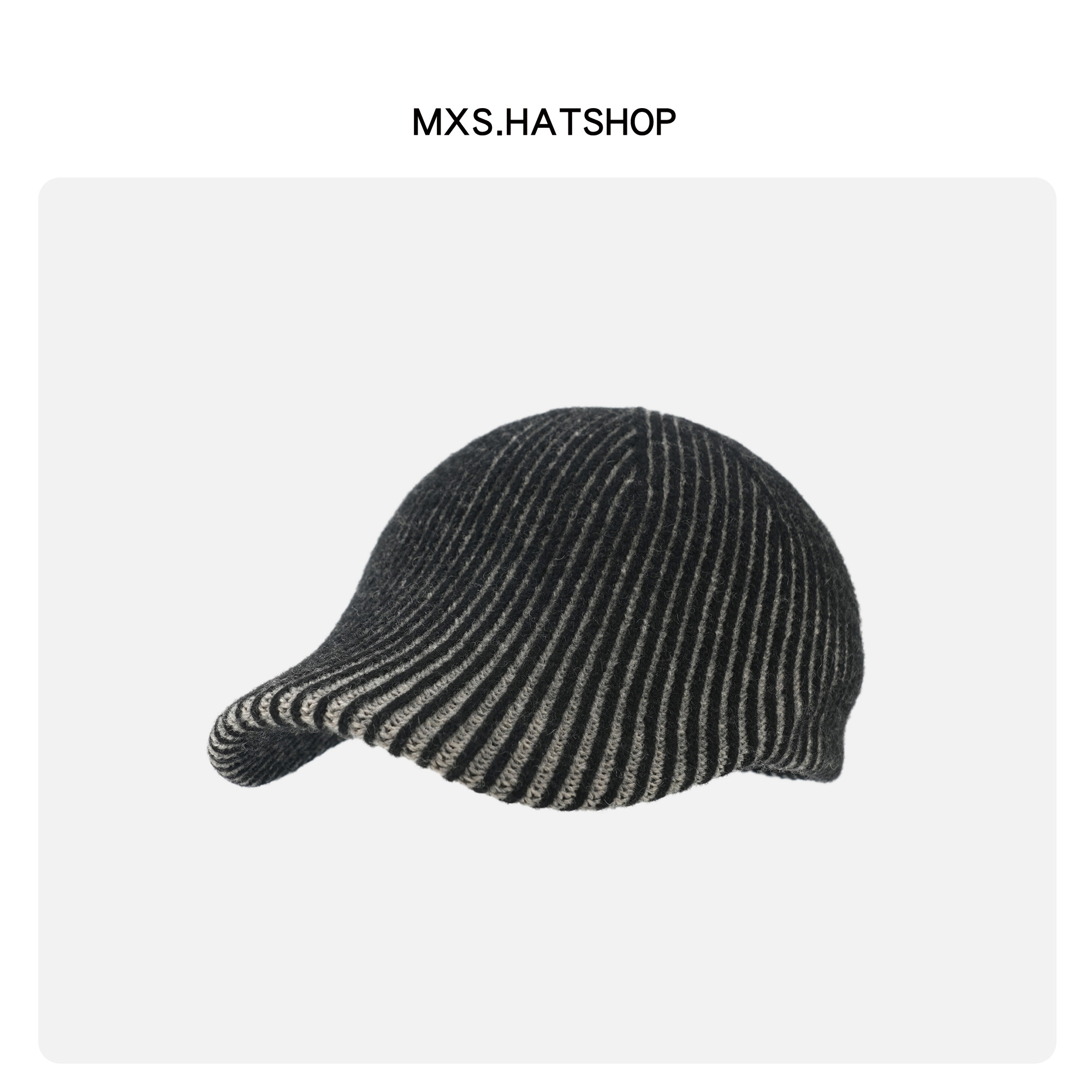 英伦秋冬新款小众羊毛针织鸭舌帽