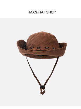 美式复古棕色牛仔帽登山帽