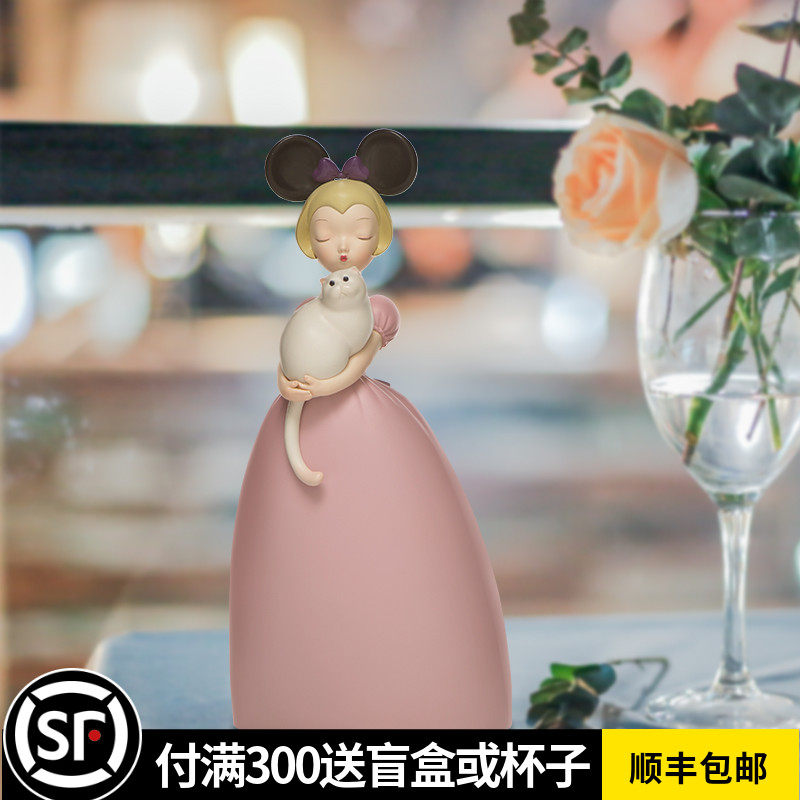 可米生活白夜童话新品薄云的猫创意客厅装饰摆件雕塑艺术品礼品