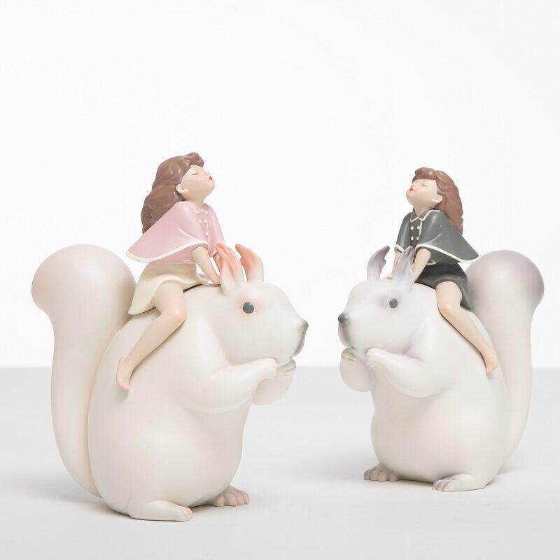 松鼠先生白夜童话贾晓欧创意艺术品摆件客厅品装饰可爱少女心礼物