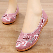 女春夏民族风绣花鞋 女平底休闲汉服鞋 软底妈妈鞋 老北京布鞋 舞蹈鞋