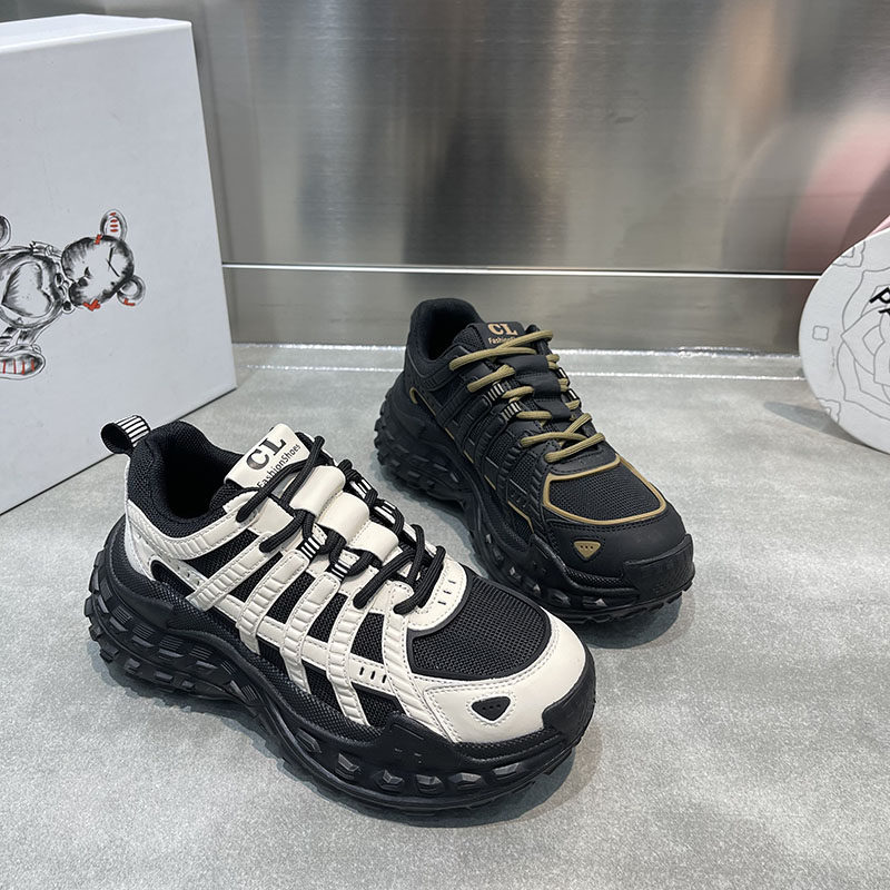 明熙新款 女士 复古风 榴莲 老爹鞋 时尚ins网红爆款透气厚底鞋