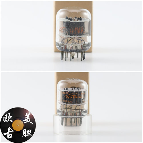 美国盒装GE/NUTONE 6D10 带侧身圆环/方环灰坑屏铜柱6d10电子管