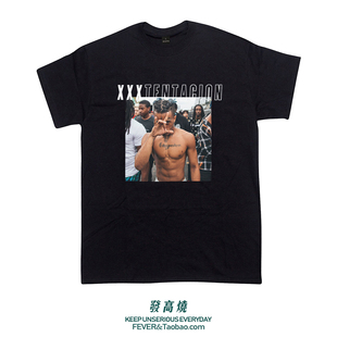 欧美风Hiphop嘻哈说唱xxxtentacion短袖ins潮牌oversize男女T恤夏