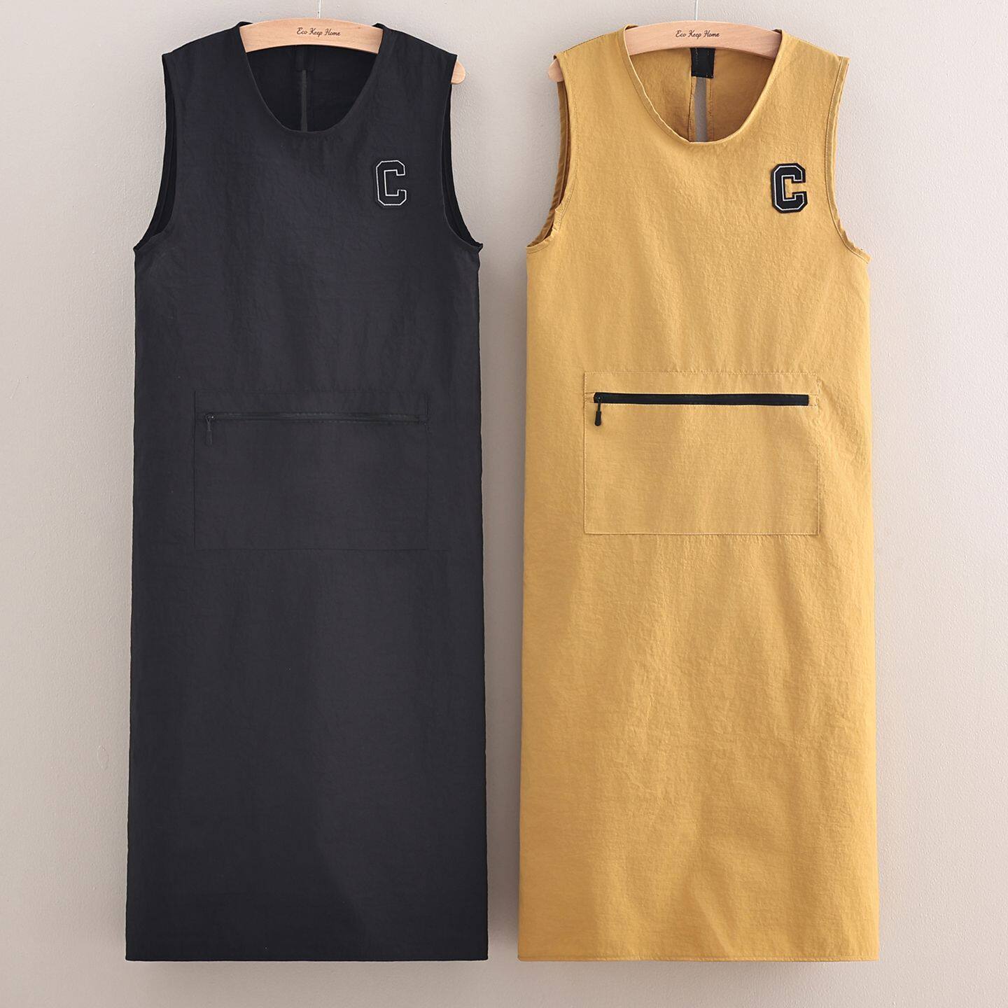 新款加长防溅水坎肩围裙防污耐脏早餐店服务员工作服定制logo罩衣