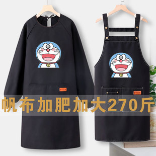 围裙新款帆布加肥加大男家用厨房餐饮做饭大厨专用工作服罩衣长袖