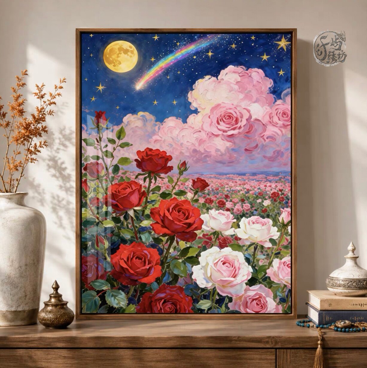 星空玫瑰花十字绣新款高级感ins治愈风景线绣客厅玄关手工diy刺绣