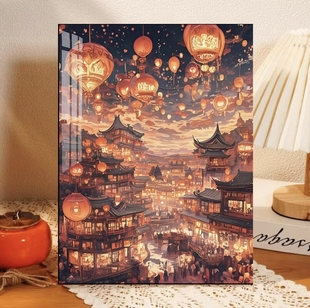 国风大唐盛世十字绣新款唯美华灯初上线绣客厅玄关手工diy简单绣