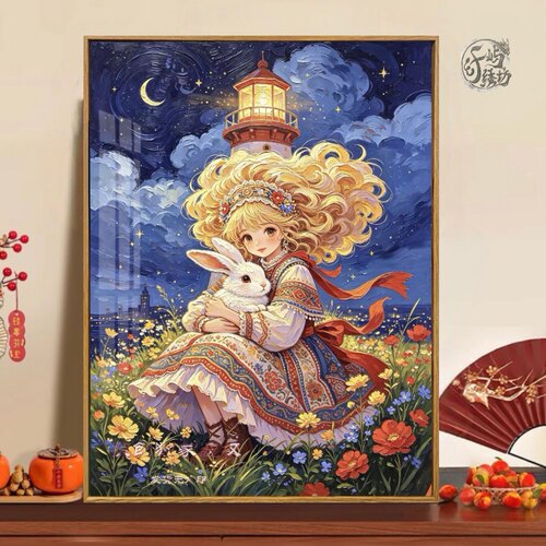 原创童话公主十字绣新款治愈系星空小兔线绣客厅卧室手工diy刺绣
