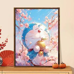 卡通多啦A梦机器猫十字绣新款唯美治愈线绣客厅儿童卧室手工绣diy