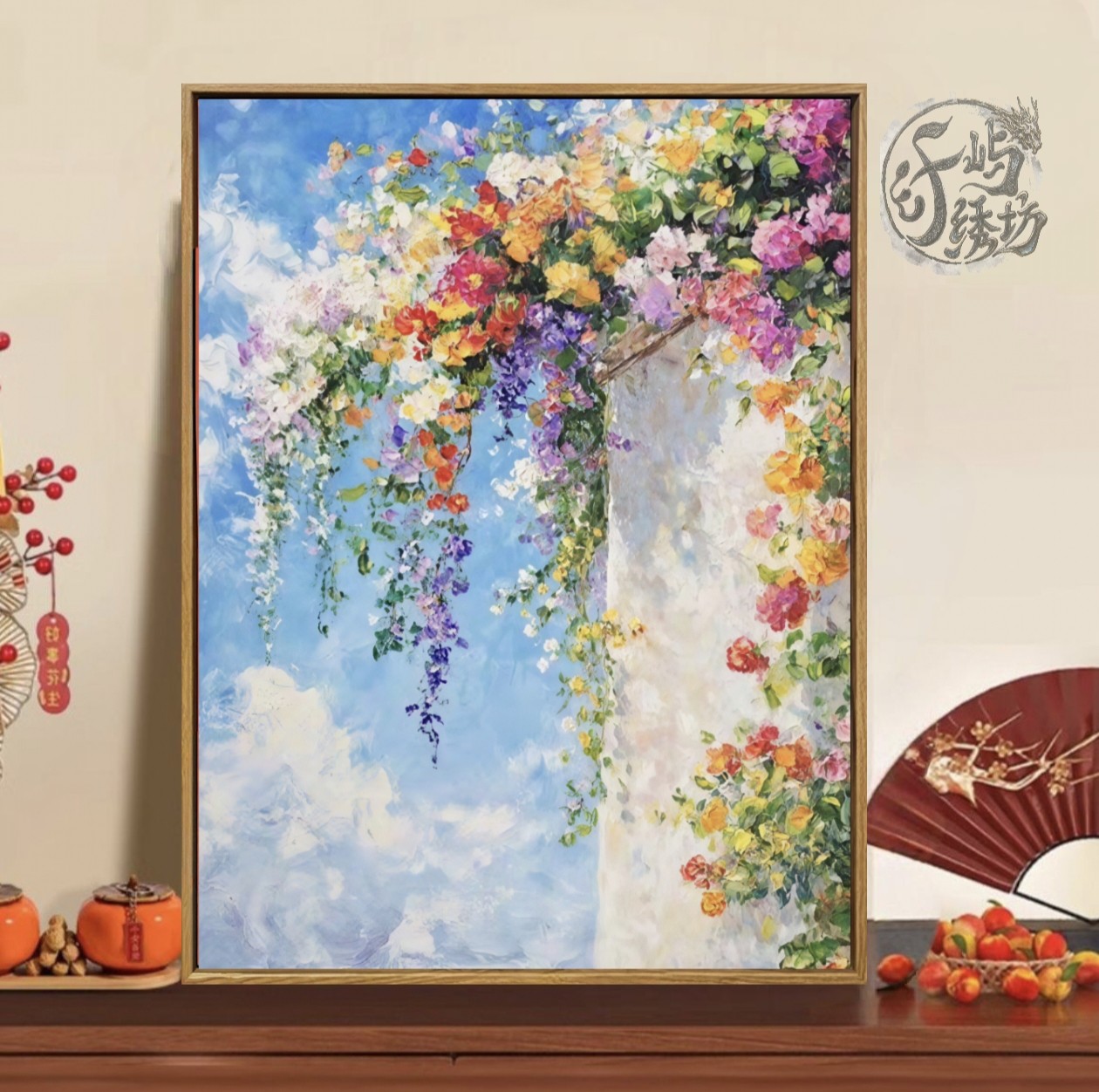 春日七彩花卉十字绣新款浪漫治愈系风景线绣客厅卧室手工diy自绣