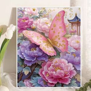 国风蝶恋花十字绣新款富贵牡丹花开治愈线绣客厅卧室手工diy小件