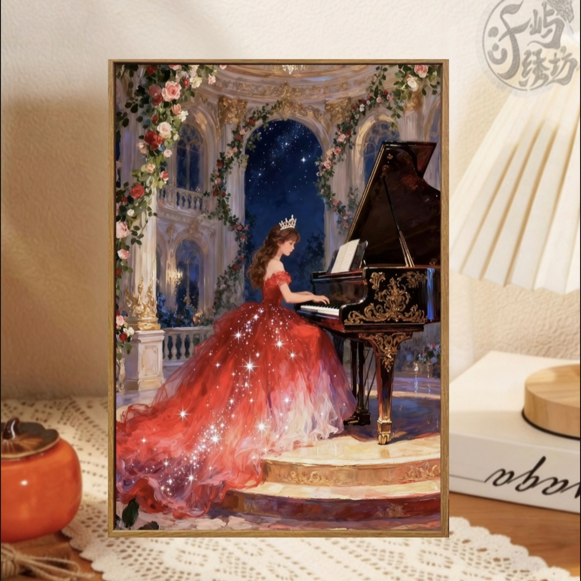 高端十字绣城堡里的钢琴公主新款唯美人物线绣客厅卧室diy自己绣