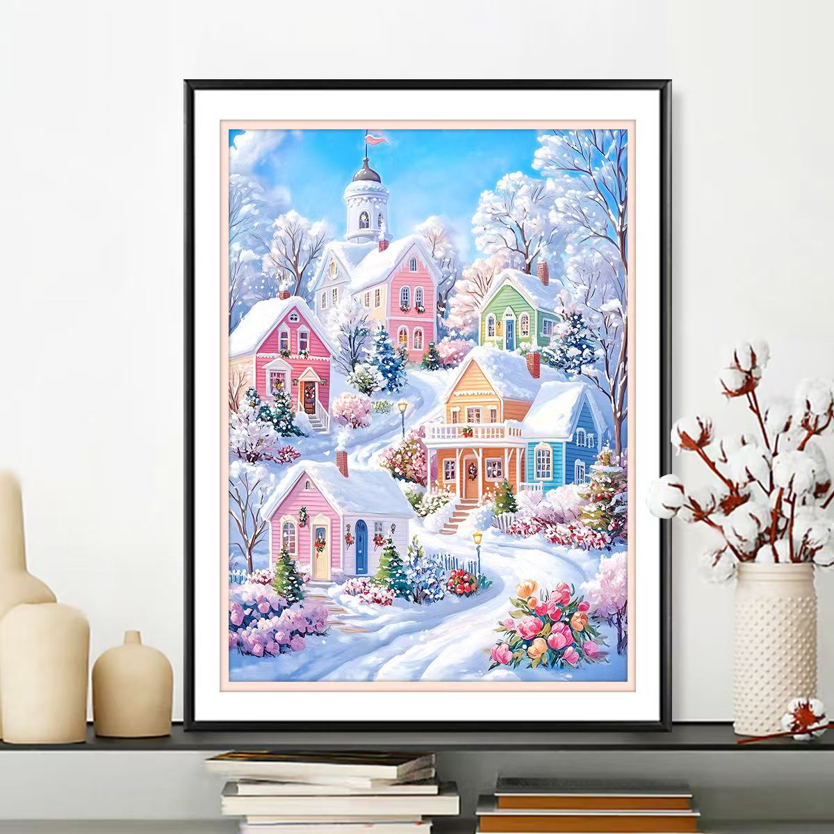 欧式城堡雪景十字绣新款高级感治愈系风景线绣客厅卧室diy自己绣