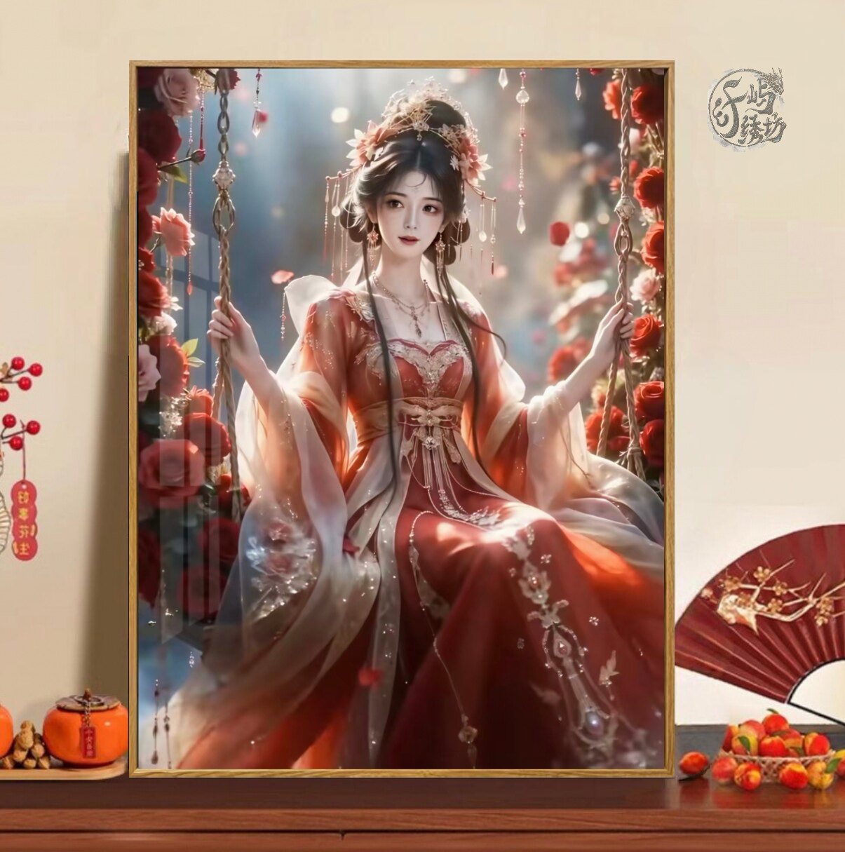 古风女神十字绣新款高颜值艺术汉服美女线绣客厅玄关手工diy刺绣