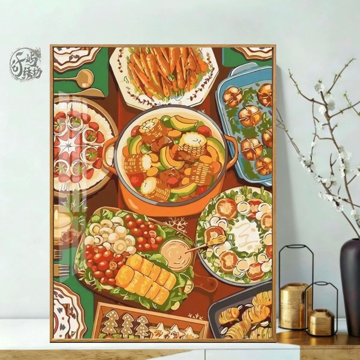 网红美食盛宴十字绣新款高颜值精致餐厅菜品线绣客厅手工diy刺绣