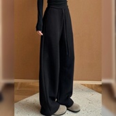 香蕉阔腿裤 黑色休闲卫裤 小个子宽松弯刀窄版 2026年新款 子 女春秋季