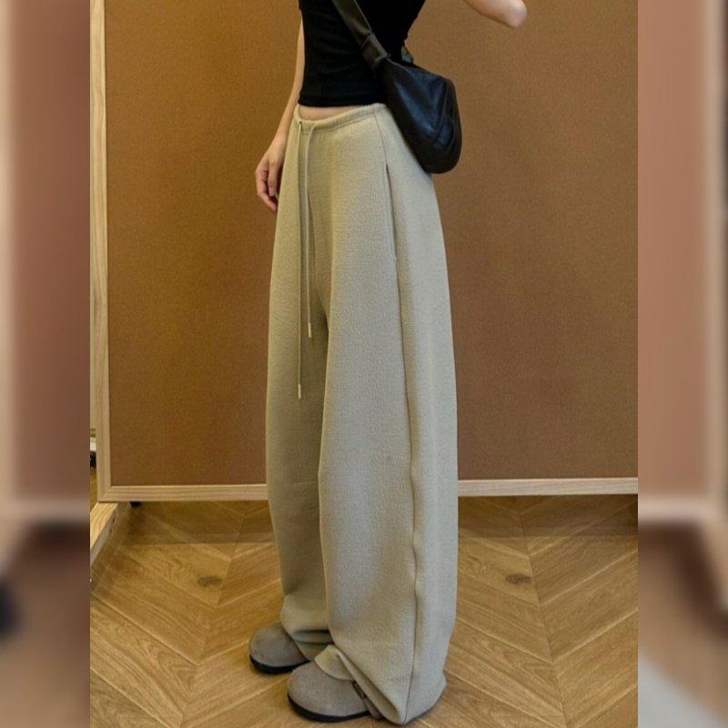 卡其色阔腿卫裤女春秋2026新款小个子宽松垂感运动弯刀窄版直筒裤,女装/女士精品,休闲裤,淘宝优惠券,粉丝福利购,淘宝优惠卷