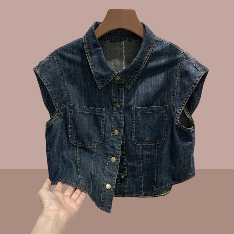 外搭坎肩马甲小飞袖衬衣上衣潮-