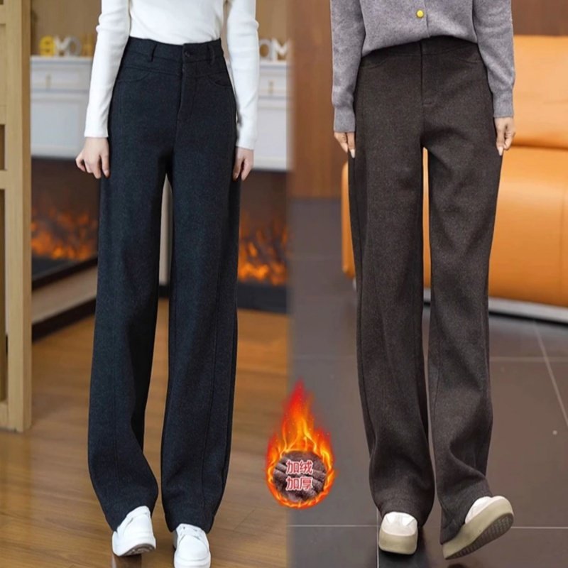 裤子2025新款加绒休闲羊毛裤子-