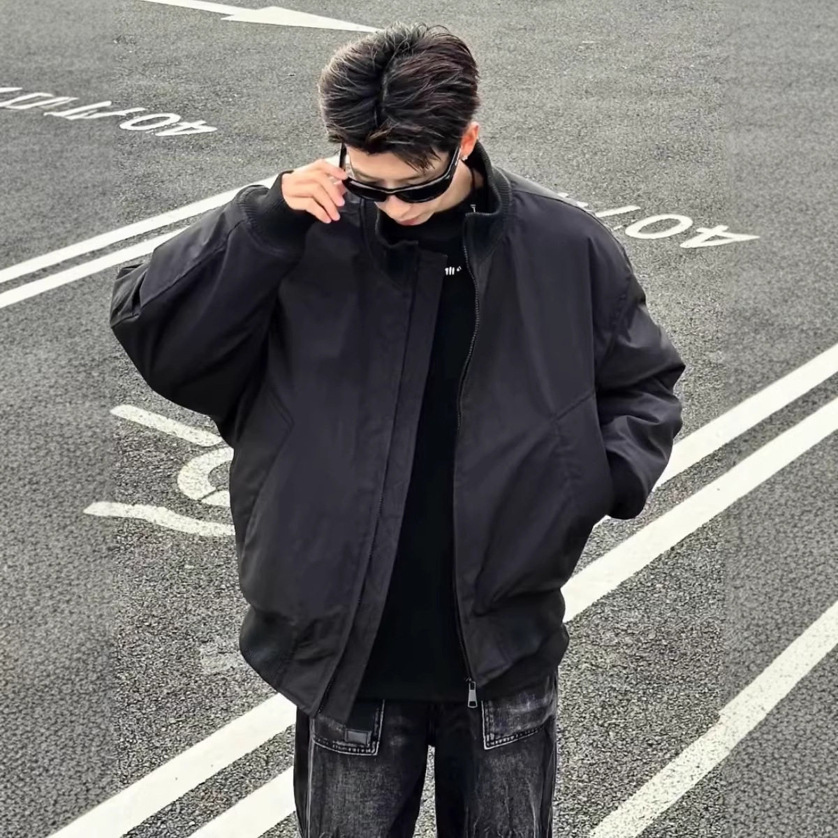 美式飞行员夹克棉服男士冬季潮流廓形防寒外套感痞帅立领棉衣