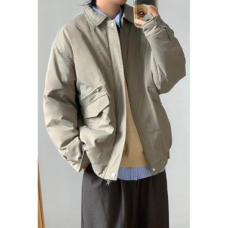 林弯弯日系机能户外工装立领棉服外套男女宽松休闲加厚青少年棉衣