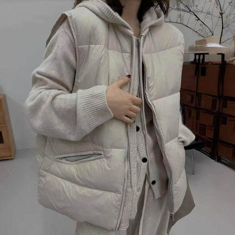 2026秋冬抽绳加厚保暖棉马甲女