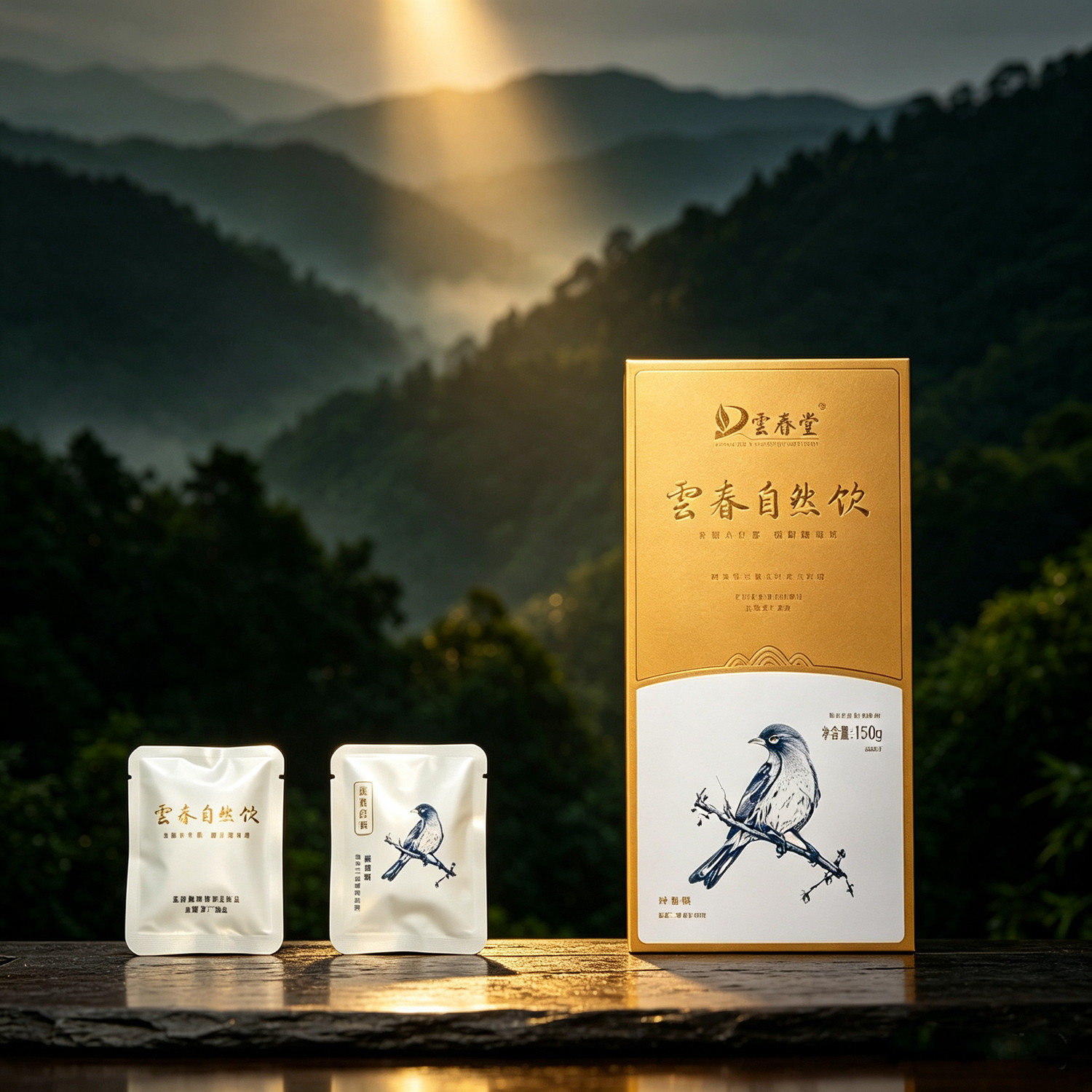云南古树景谷大白茶白毫银针小方片饼茶礼盒装150g便携袋泡30袋装