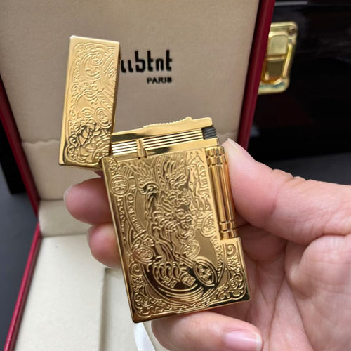 都柏特纯黄铜明火朗声充气打火机