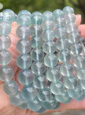 晶德珠宝  天然蓝绿萤石手链女生夏季简约单圈手串礼品厂家直销