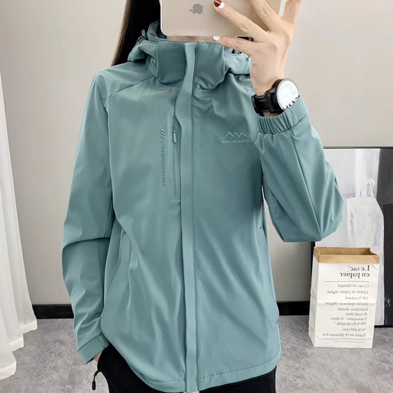 户外冲锋衣女秋季加绒徒步外套