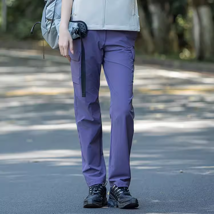 户外速干裤女夏季薄款多口袋工装裤休闲长裤男弹力透气徒步登山裤