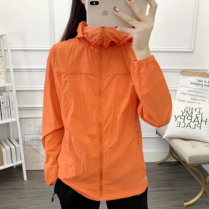 夏季防晒衣女防紫外线轻薄透气速干连帽外套户外徒步登山皮肤衣男