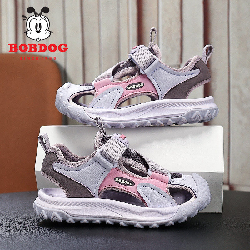 巴布豆女孩凉鞋夏季新款小学生包头防踢防滑轻便儿童户外沙滩鞋