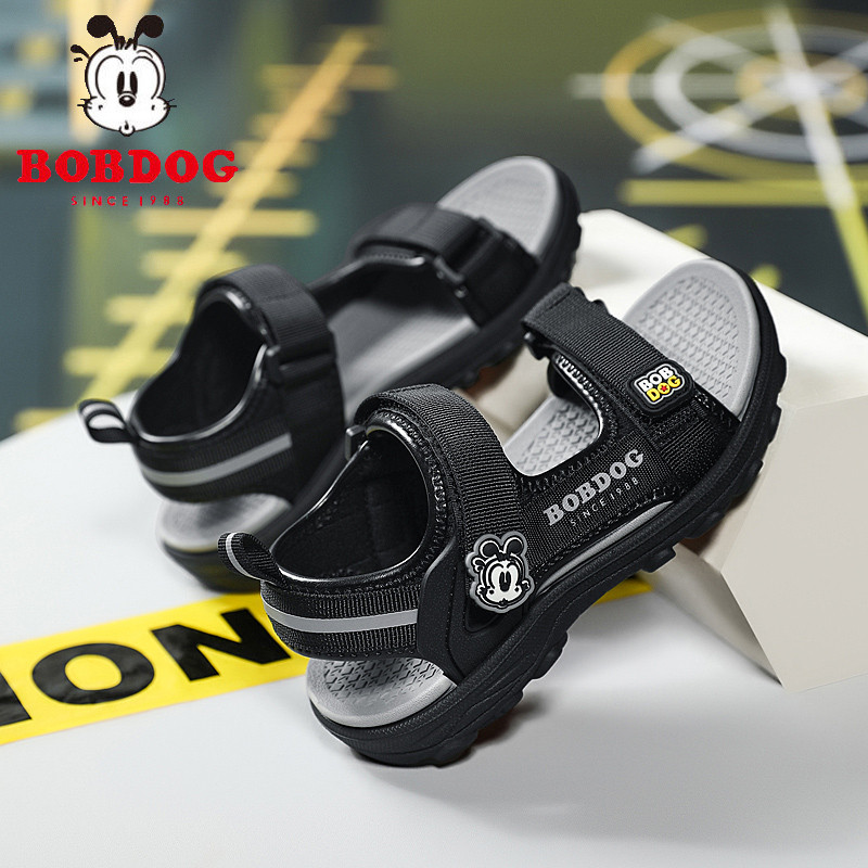 巴布豆男童凉鞋夏季中大童2026男孩防滑露趾防臭时尚小学生沙滩鞋