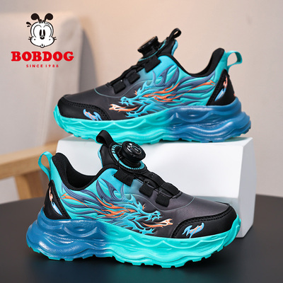 巴布豆冰龙春秋季男童运动鞋皮面