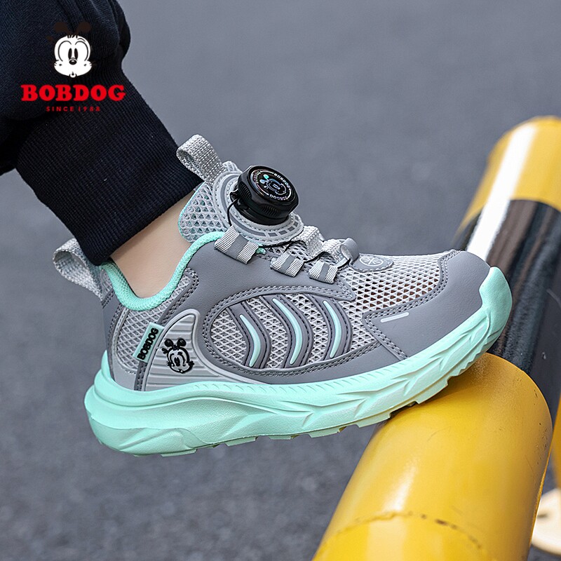 巴布豆男童跑步鞋夏季镂空单网透气防臭2026新款软底儿童运动鞋子