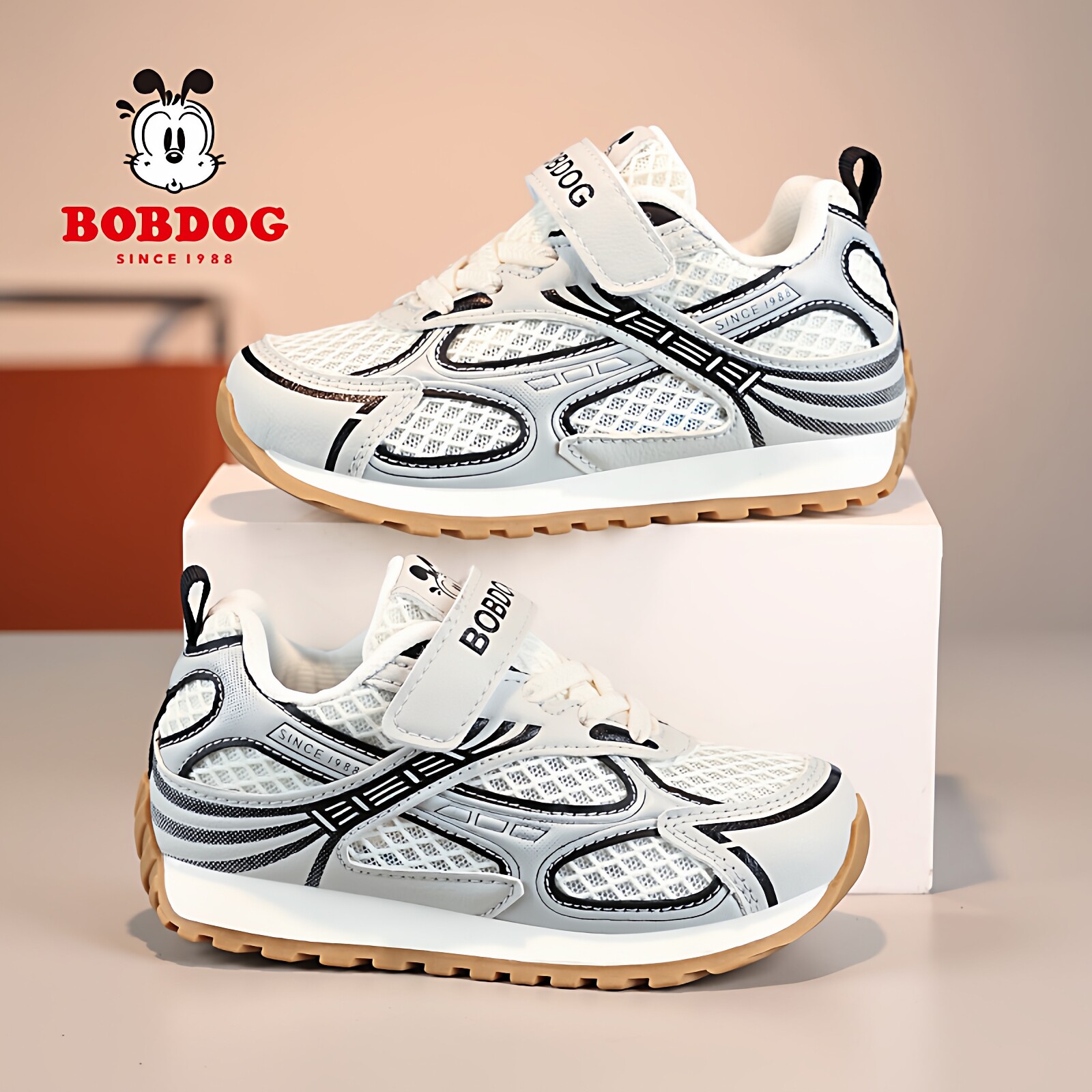 巴布豆儿童阿甘鞋夏季2026新款男童镂空单网透气防臭女童运动鞋子