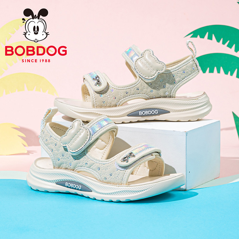 巴布豆女童凉鞋夏季2026新款中大童露趾公主风时尚轻便儿童沙滩鞋