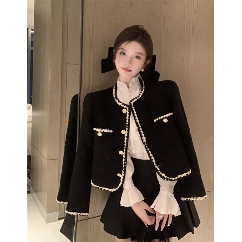 法式设计感小众复古外套女春秋2023新款高级感气质名媛短款上衣潮图片