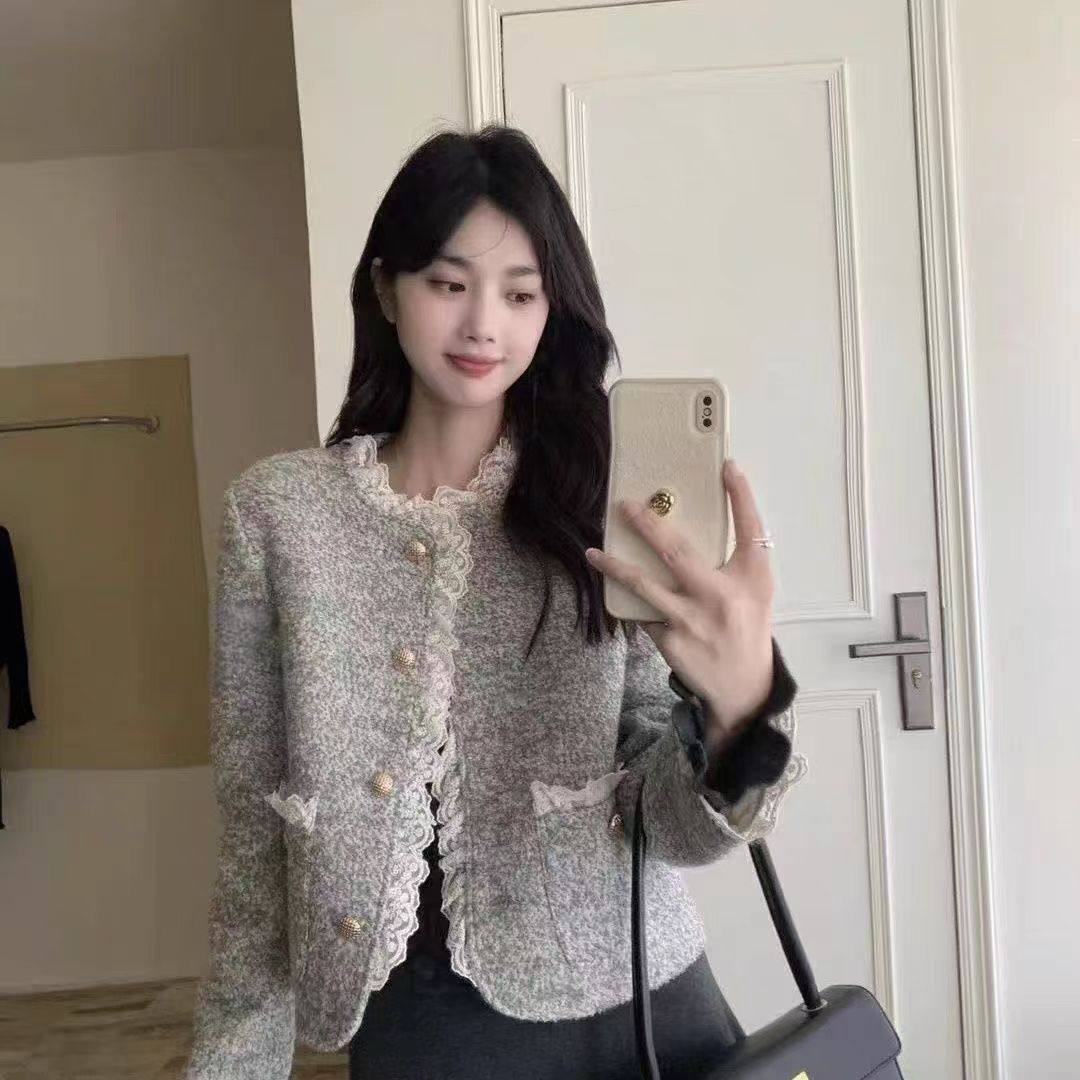 蕾丝花边法式小香风外套