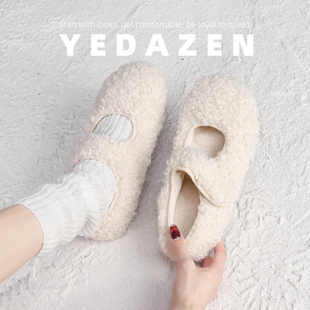 高级感白色泰迪卷毛毛鞋女2025超火新款冬季加绒玛丽珍豆豆鞋厚底