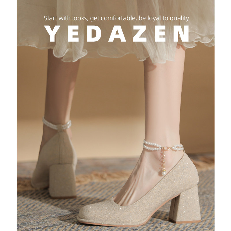 圆头玛丽珍高跟鞋女气质高级不累脚粗跟单鞋2026新款晚晚风温柔鞋