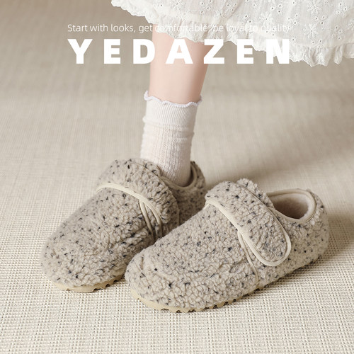 小土豆灰色毛毛鞋2025巨好看新款冬季棉鞋厚底加绒保暖内增高单鞋