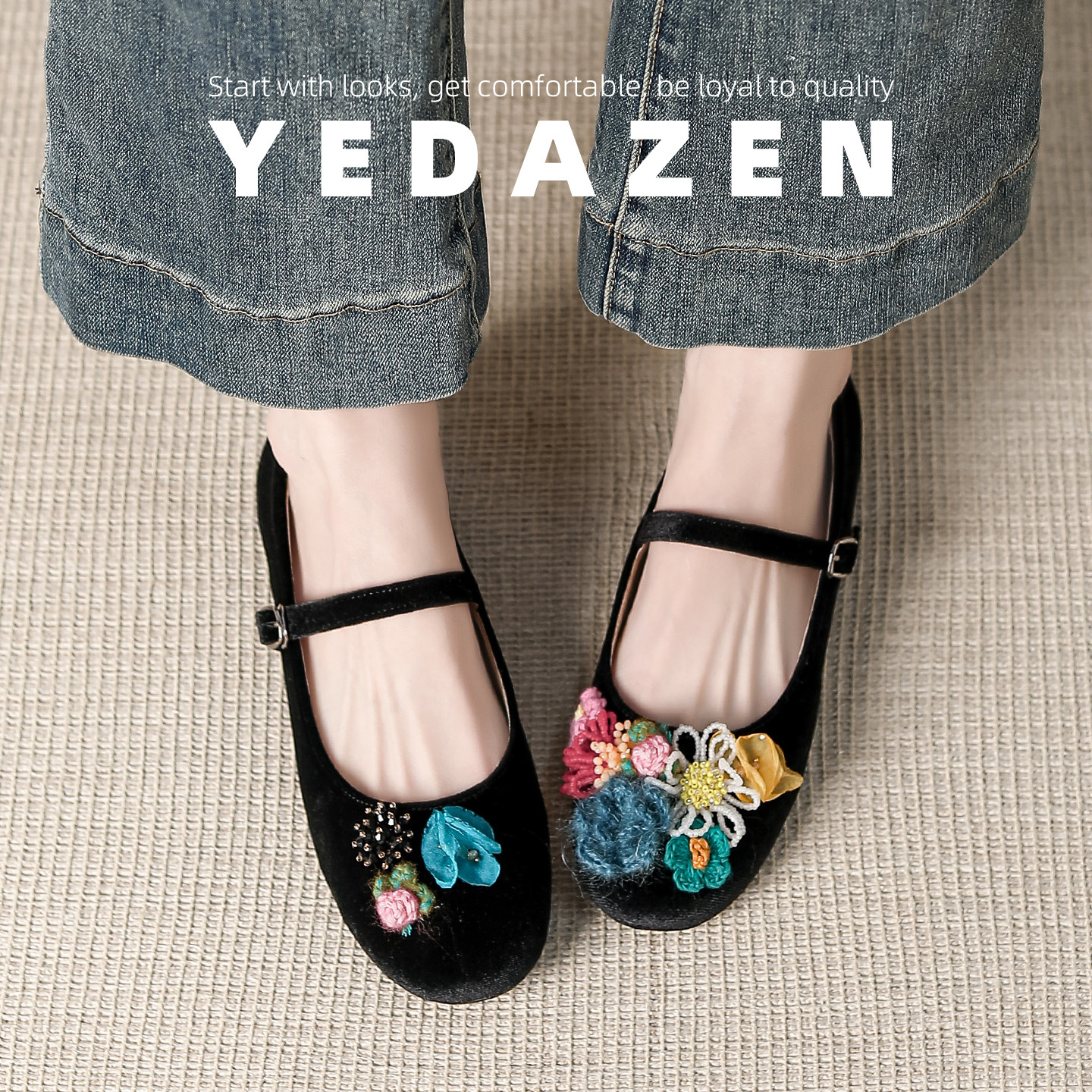 法式丝绒玛丽珍鞋女平底春季单鞋复古新中式旗袍鞋圆头黑色芭蕾鞋,女鞋,玛丽珍鞋,淘宝优惠券,粉丝福利购,淘宝优惠卷